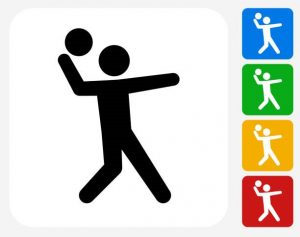 Pictogram of youth throwing a ball